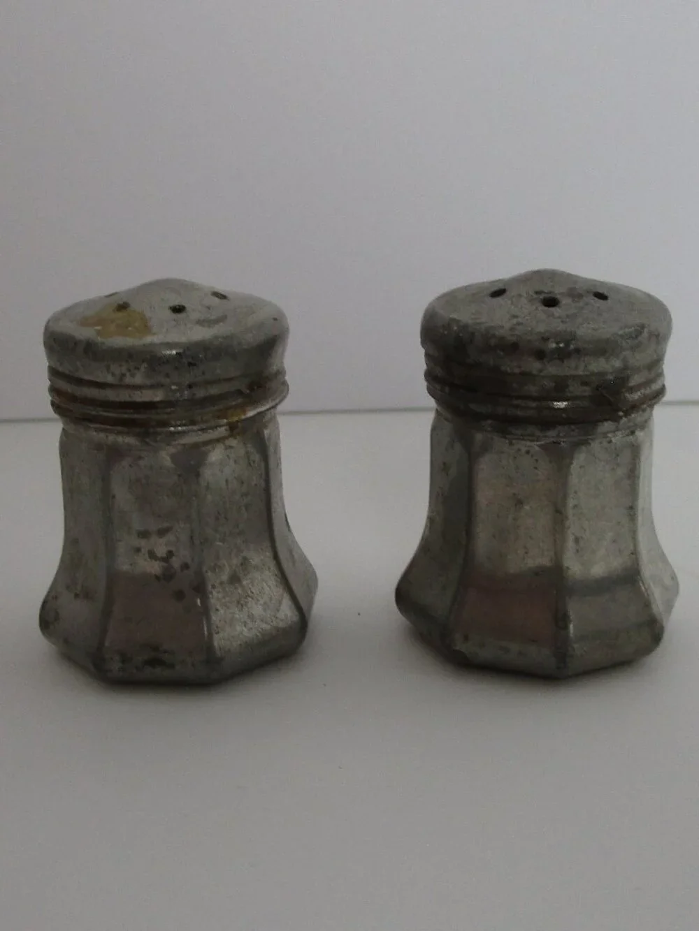 tiny pewter salt & pepper set